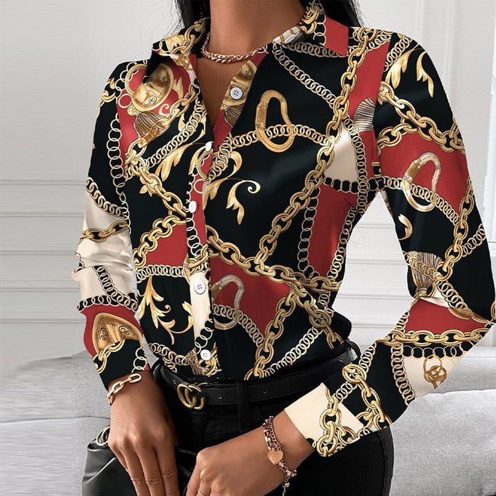Veelzijdige KatriensBlouse: Stijlvolle damesblouse met lange mouwen, perfect als casual top of zakelijke kleding. Comfortabel en trendy.