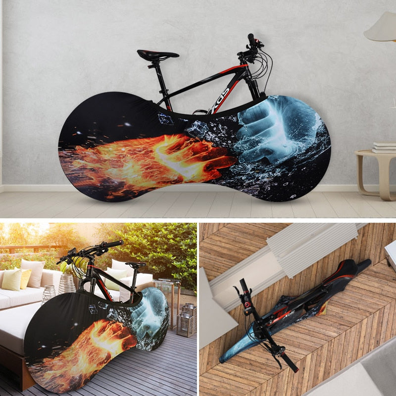 Duurzame unisex fiets hoes van elastisch spandex/polyester, perfecte fietsbescherming voor mountainbike of racefiets.