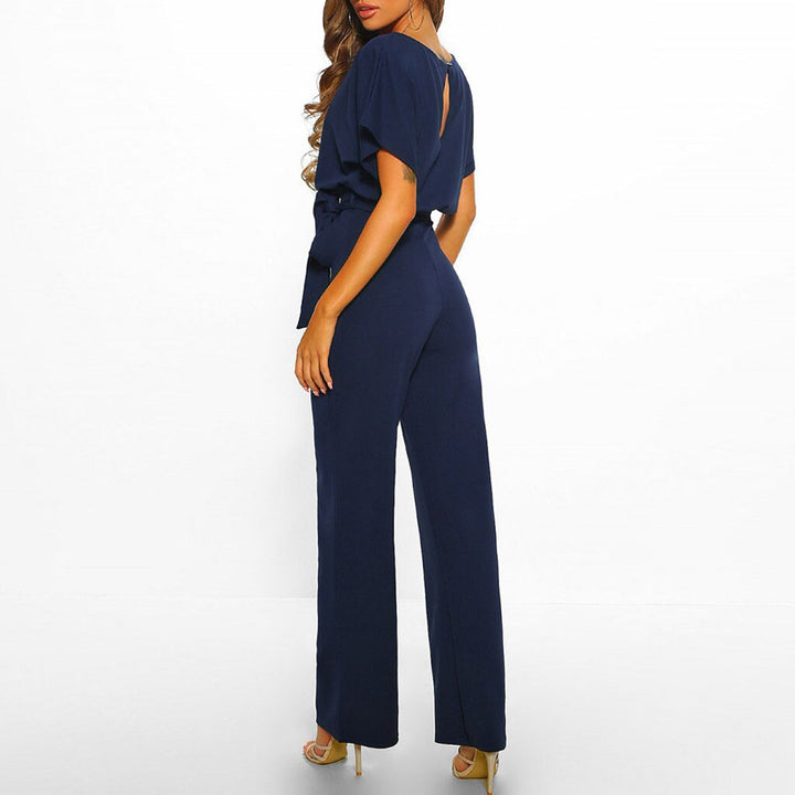 Stijlvolle gele dames jumpsuit, ideaal als comfortabele casual outfit of trendy werkkleding.