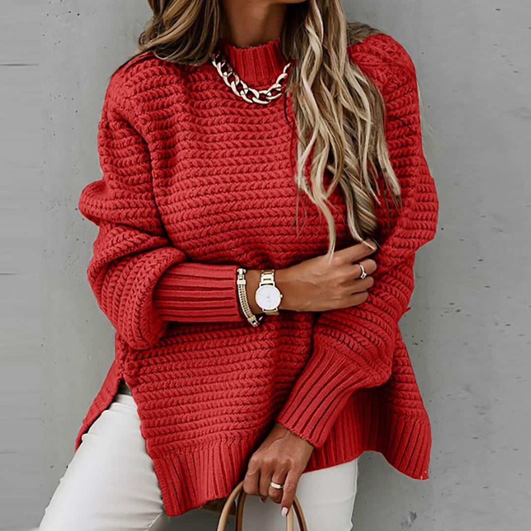 Comfortabele dames pullover Sofia met halfhoge hals, loose fit, perfect voor herfst.