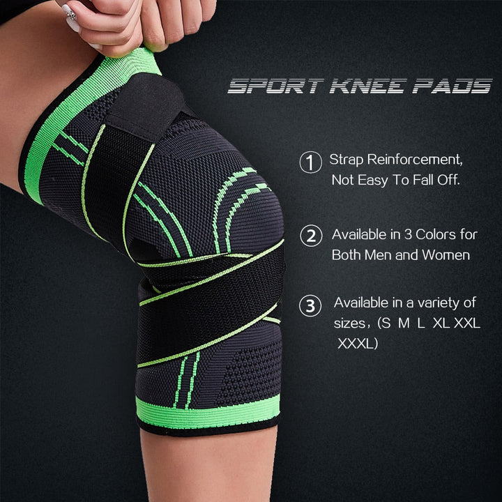 Unisex kniebrace voor fitness en sport, biedt compressie en stabiliteit, helpt bij gewrichtspijn.