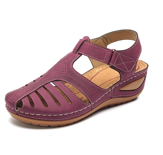 Elin leren orthopedische dames sandalen voor comfort, houdingscorrectie en dagelijks gebruik.