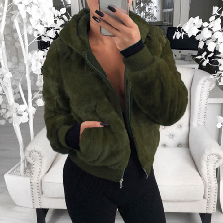 Effen damesvest, superzacht met capuchon, warme en modieuze winterkleding.