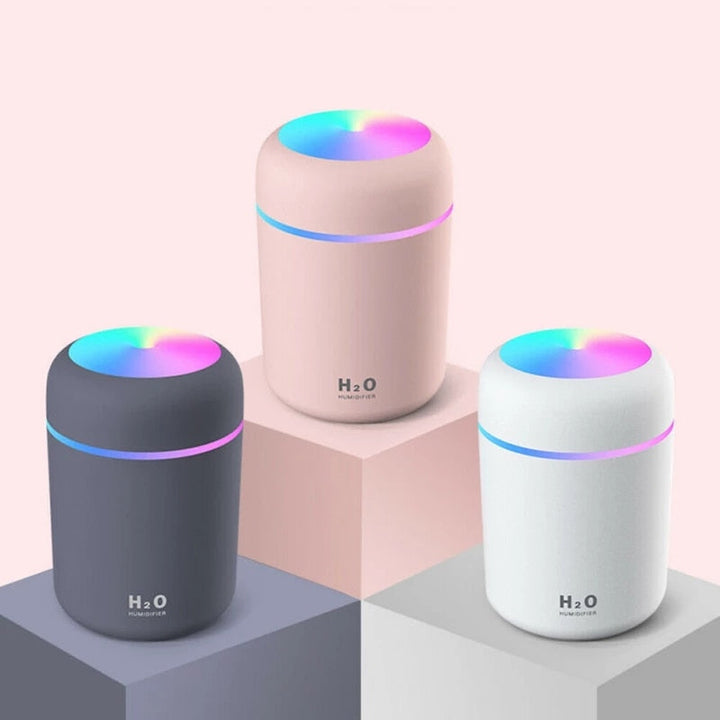 H2O luchtbevochtiger met diffuser en sfeerverlichting, ideaal voor huis, kantoor en welzijn. Frisse lucht.