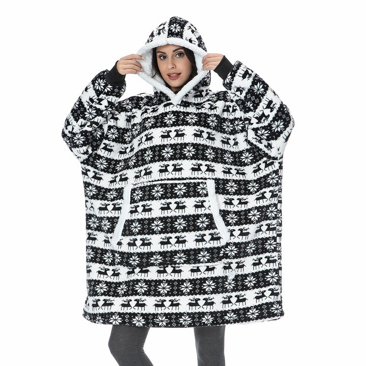 Warme loungewear deken met capuchon en mouwen voor ultiem gemak.