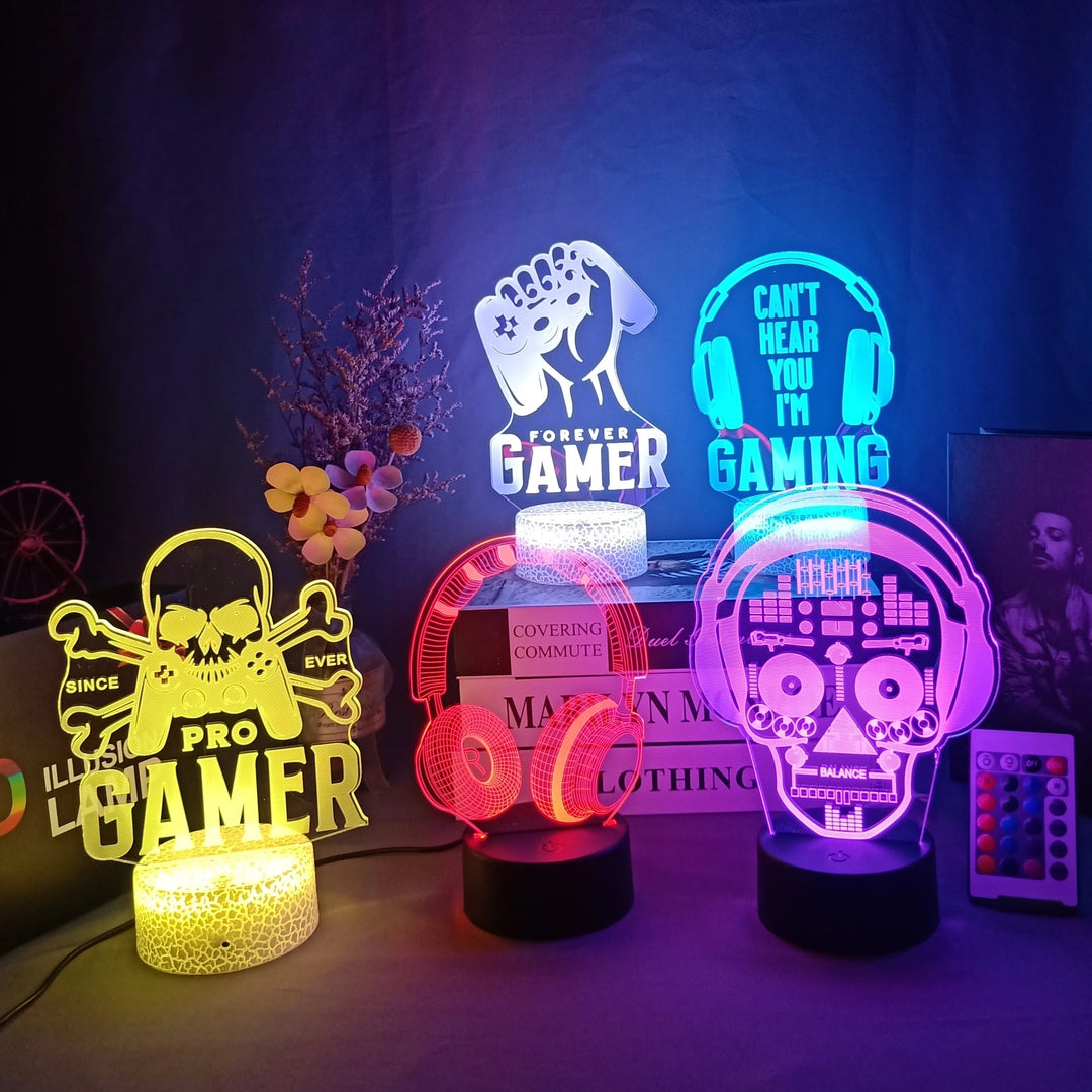 Strak design gaming lamp met betoverende LED verlichting voor sfeervolle avonden in je kamer.