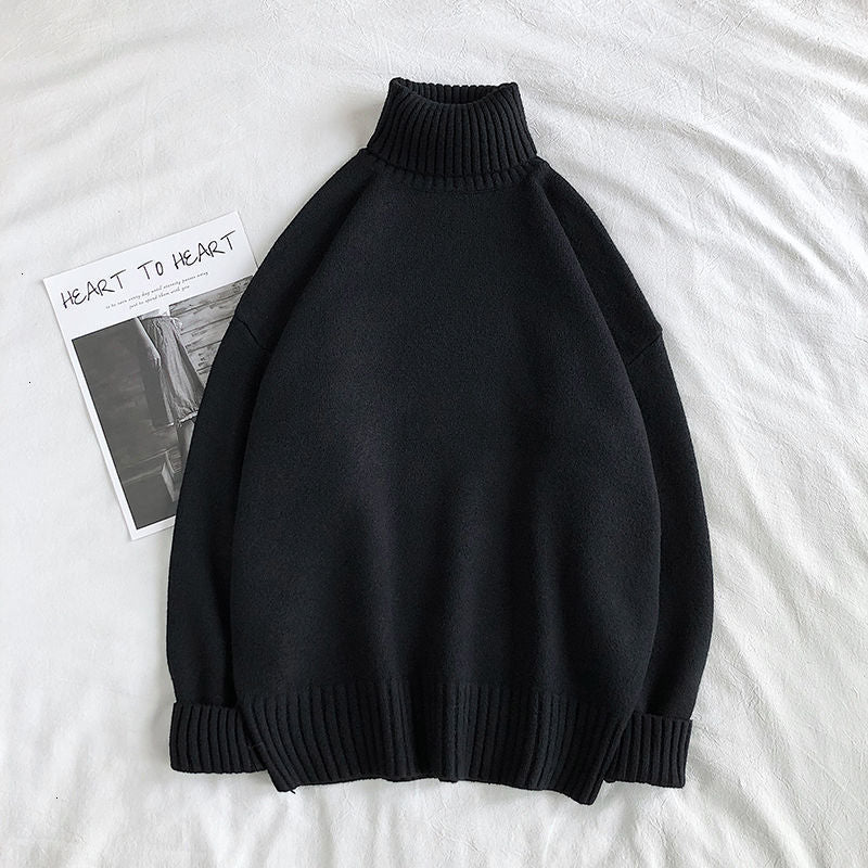 Witte heren coltrui, comfortabele basic trui voor winterse mannenmode.