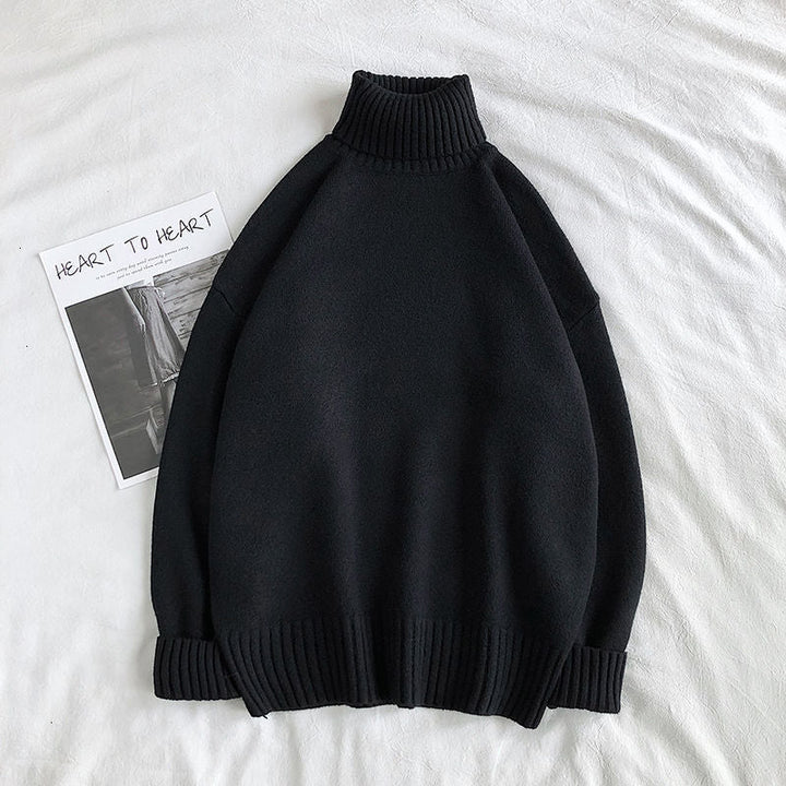 Witte heren coltrui, comfortabele basic trui voor winterse mannenmode.