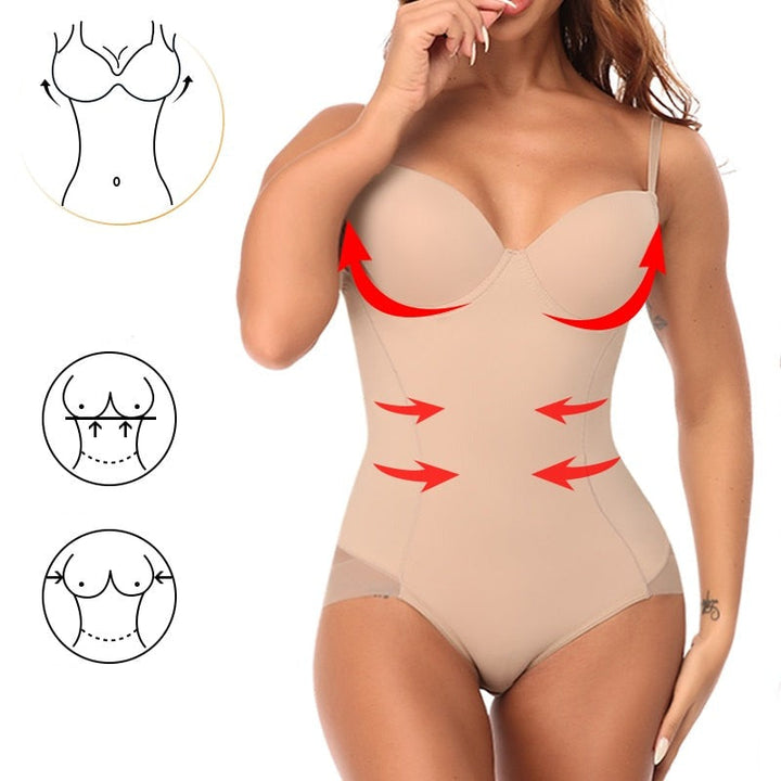 Zwarte Élise shapewear bodysuit met V-hals, figuurvormend en comfortabel, voor een zelfverzekerd gevoel.