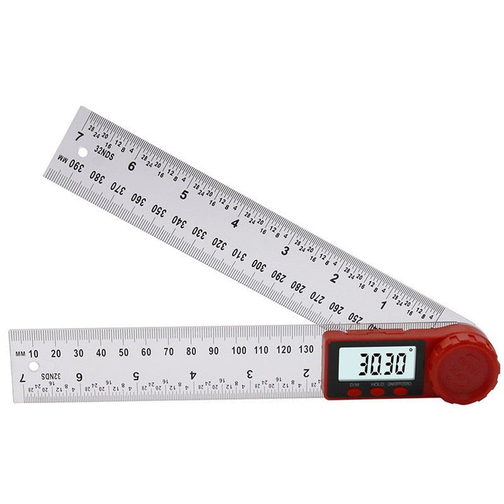 Compacte digitale hoekmeter, ideaal gereedschap voor precieze hoekmeting bij renovaties en constructie.