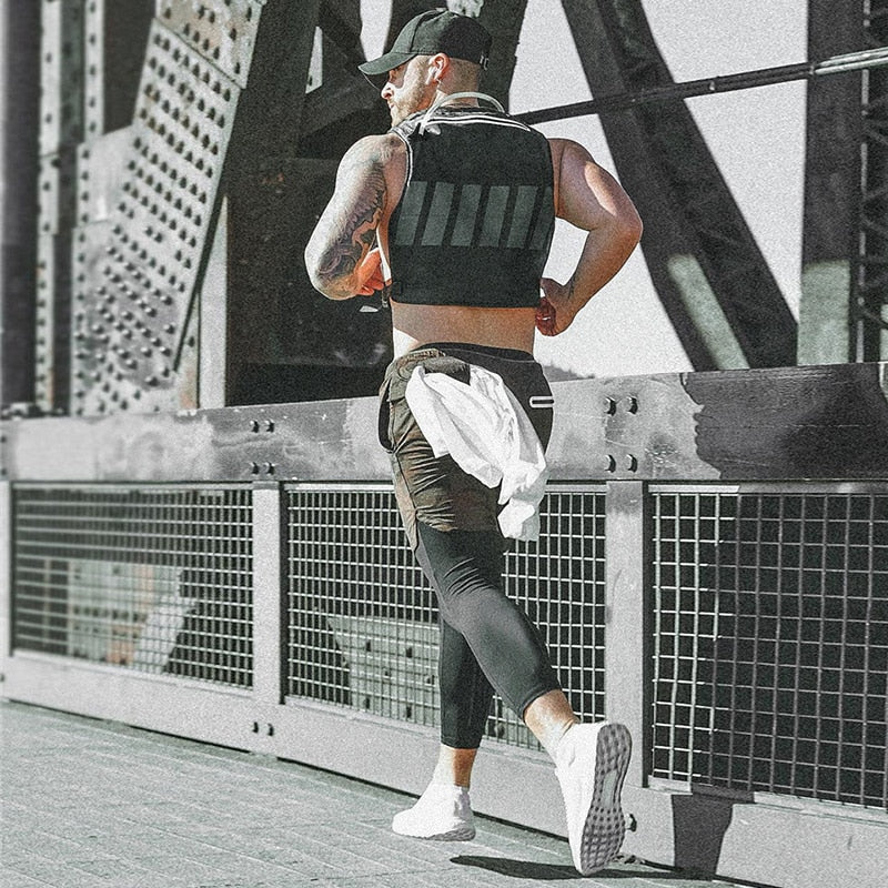 Heren hardloopbroek met trendy camouflage print. Stijlvolle en functionele sportkleding voor training en running.