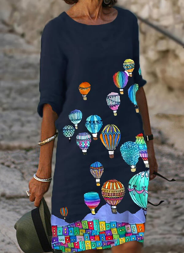 Comfortabele dames midi zomerjurk met stijlvolle pasvorm. Ideaal voor elegante dagen of als strandjurk.