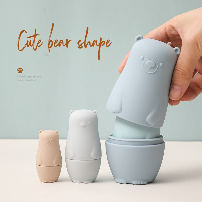 Veelzijdig educatief kinderspeelgoed: siliconen stapelpoppetjes voor motoriek en badplezier.