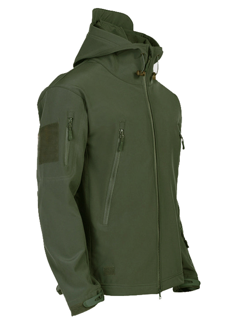 Heren waterdichte softshell jas Titan met capuchon. Essentieel voor wandelen, sport en tactische buitenavonturen.