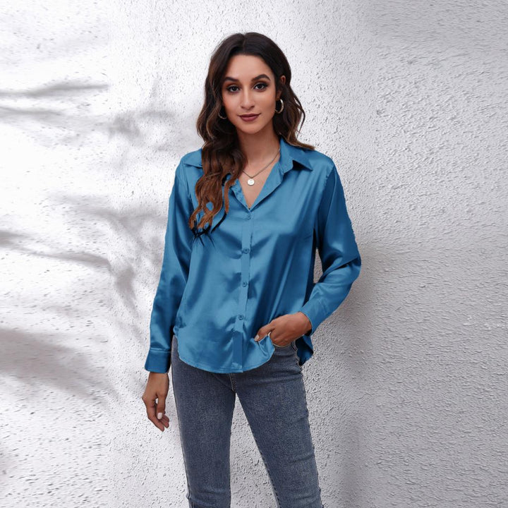 Elegante Dames Shila blouse met lange mouwen, perfect voor zomerse dagen. Luchtige modieuze top in diverse kleuren.