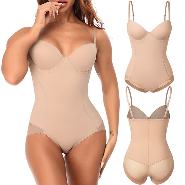 Dames Élise shapewear bodysuit met V-hals, afslankend en figuurvormend voor een glad silhouet.