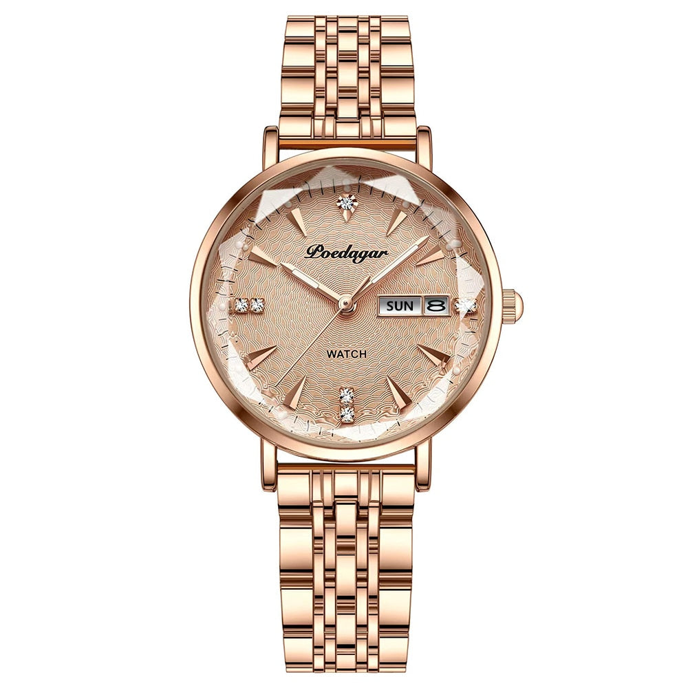 Elegant rosegouden CoolWatch™ dameshorloge. Trendy sieraad met minimalistisch wijzerplaat, perfect cadeau.