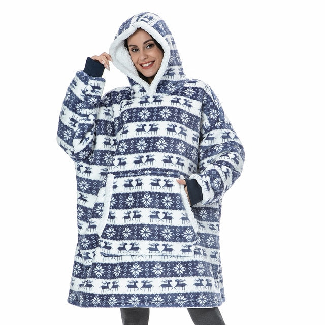 Hoodie deken uniseks, superzacht en warm, ideaal voor gezellige avonden.