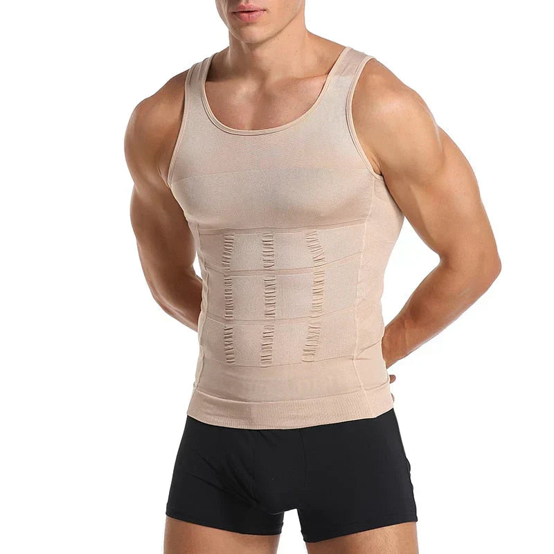 Afslankend heren compressie onderhemd voor een strakker figuur en slanke taille.