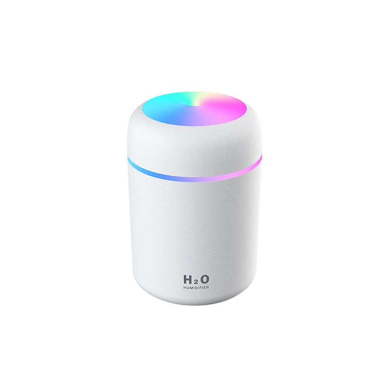 Draagbare H2O luchtbevochtiger en aroma diffuser; perfect voor slaapkamer, kantoor of auto, met nachtlamp.