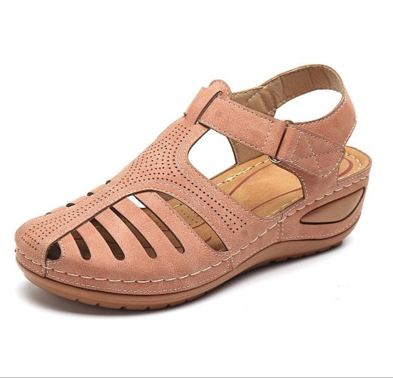 Gezonde voeten met Elin leren orthopedische dames sandalen, voor optimale houding en comfort.