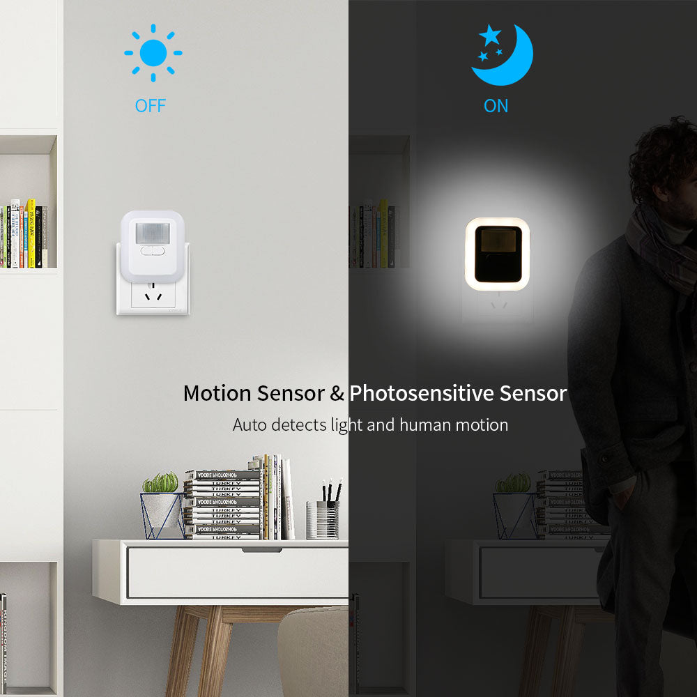 Slim LED slaapkamerlicht met sensor, activeert bij beweging, voor zachte verlichting 's nachts.