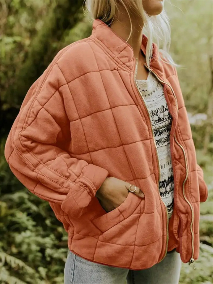 Comfortabele groene verdikte jas, oversized voor dames, perfect voor buitenactiviteiten.