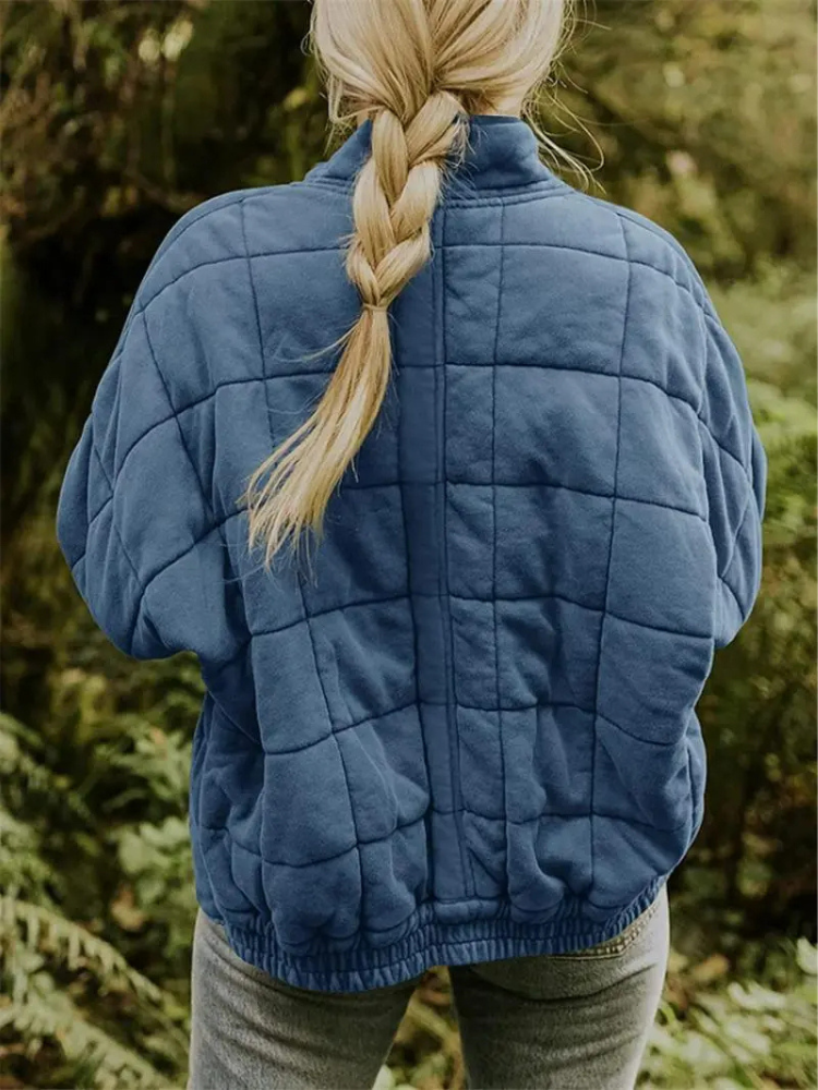 Groene verdikte overgangsjas, oversized model, trendy voor dameskleding.