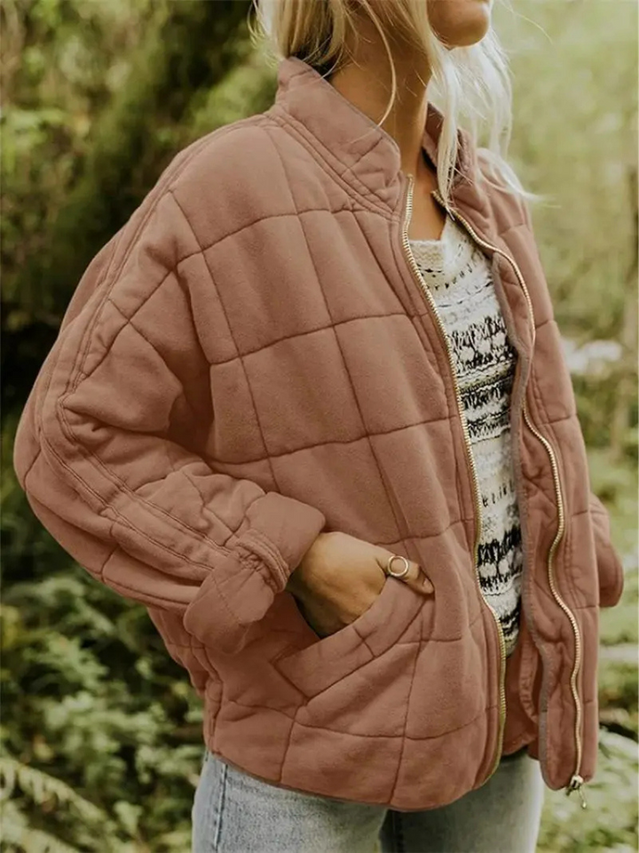 Chique oversized verdikte dames overgangsjas in grijs, veelzijdig en comfortabel.