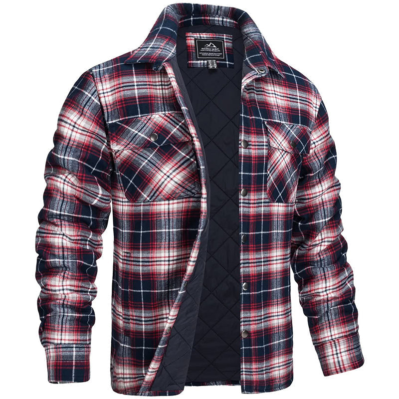 Warme en comfortabele geruite heren winterjas, perfect voor koude dagen. Stijlvolle en functionele bovenkleding.