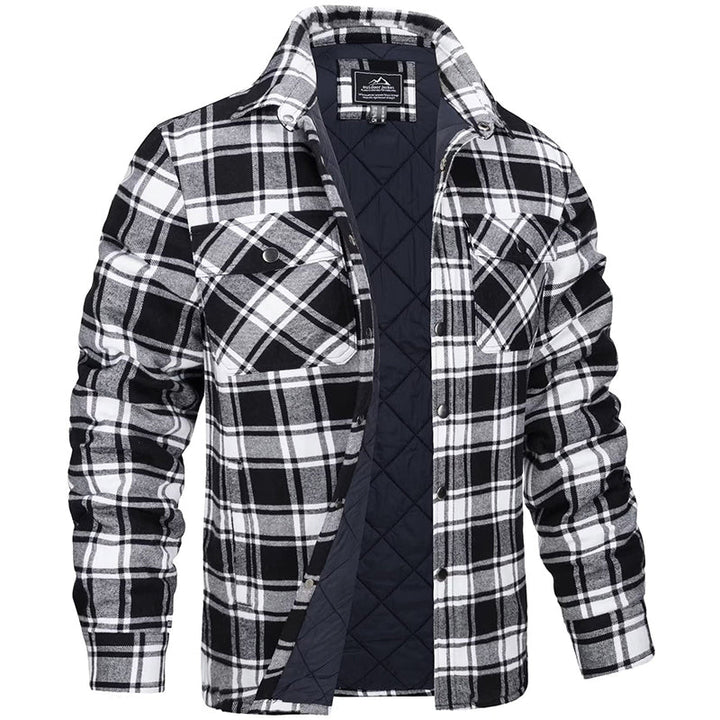 Casual geruite herenjas met borstzakken, veelzijdig en stijlvol. Essentiële bovenkleding voor herfst en winter.