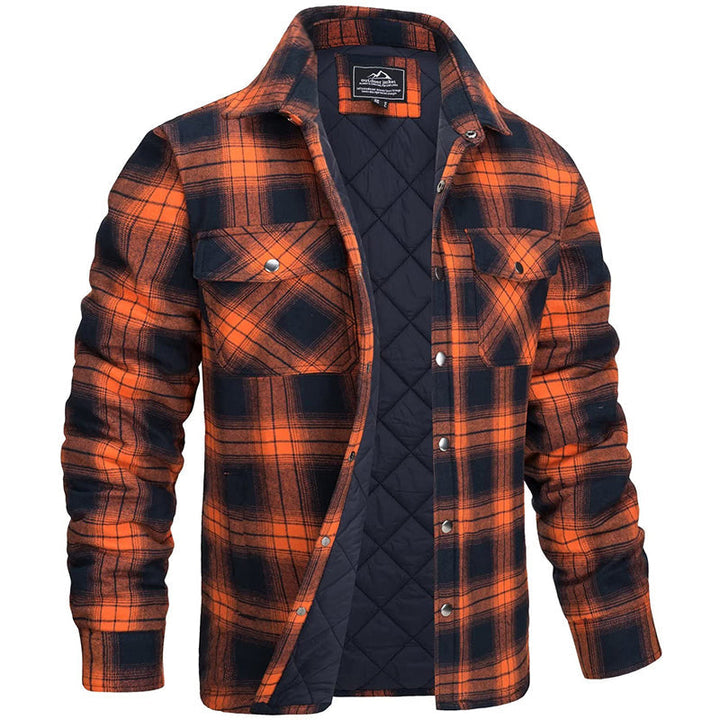 Geruite herenjas in herfstkleuren, warm en comfortabel. Ideaal voor de winter. Casual jack met borstzakken.