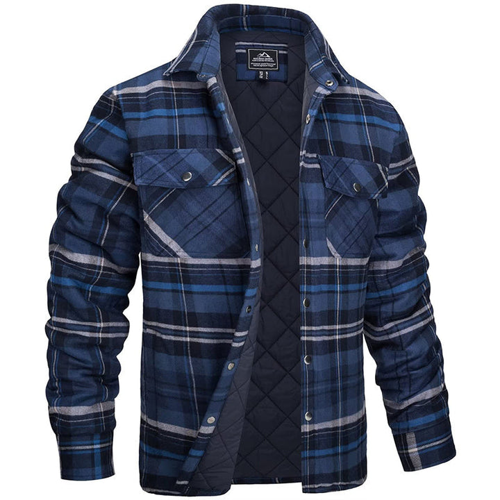 Heren geruite jas met warme voering, perfect voor herfst en winter. Stijlvol casual jack met borstzakken.