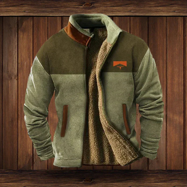 Modieuze heren winterjas met een kenmerkend western mouwpatroon. Houdt je warm en stijlvol de hele winter.