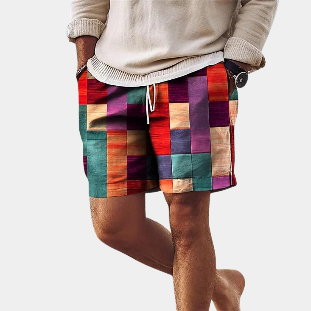 Comfortabele heren zwemshort van sneldrogend materiaal, perfect voor actieve zomer- en stranddagen. Essentiële zwemkleding.