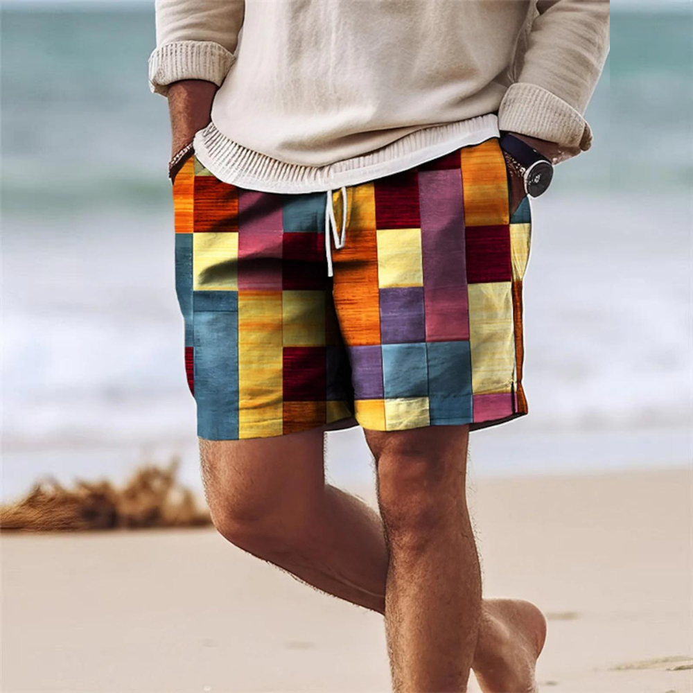 Trendy heren zwemshort met verstelbare tailleband, ideaal voor comfort en stijl tijdens je zomervakantie. Sneldrogend.