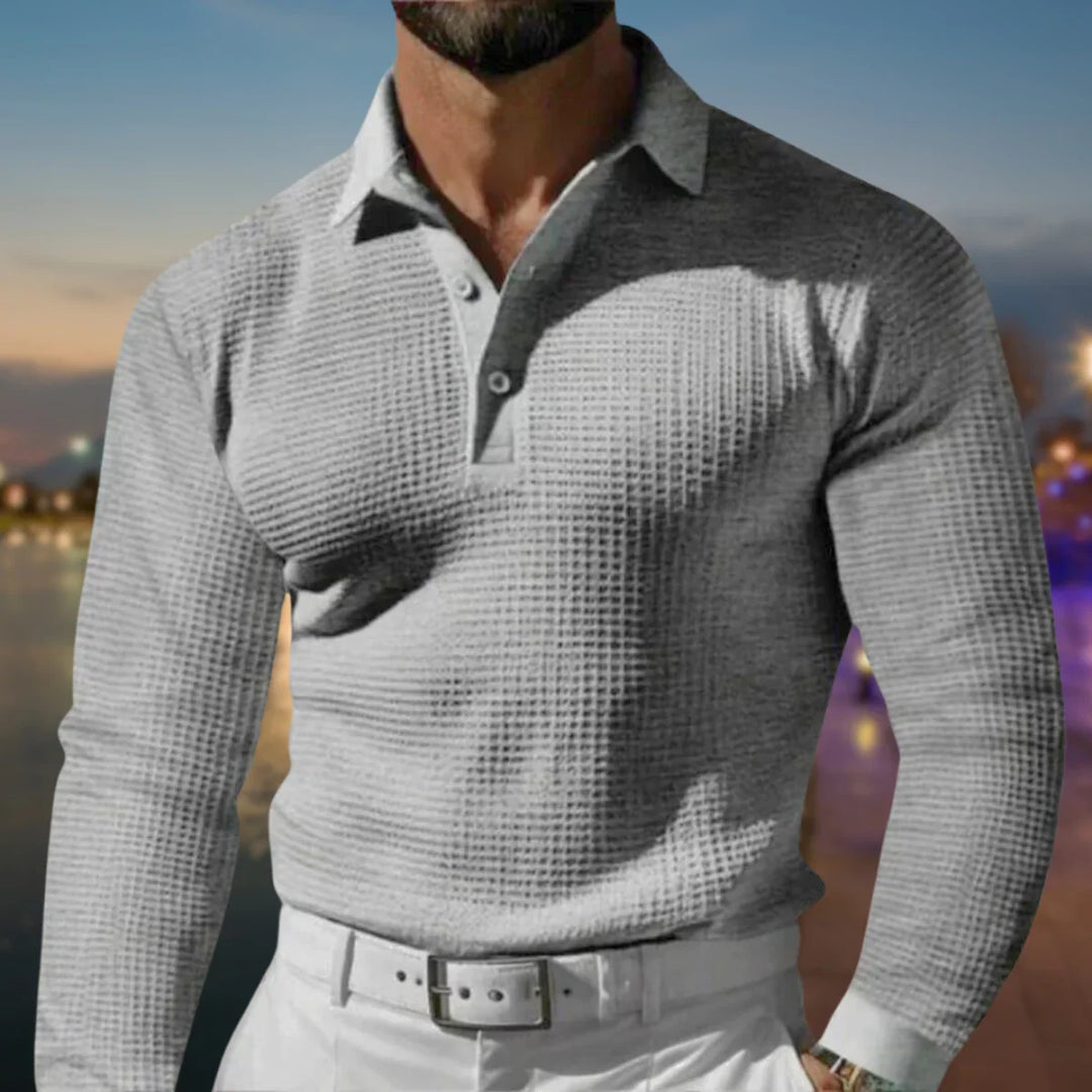 Heren polo sweater, stijlvol & comfortabel voor casual en geklede outfits. Perfect voor elke gelegenheid.