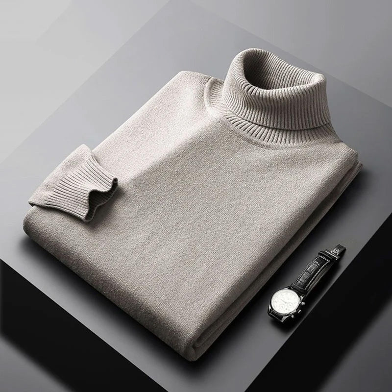 Klassieke heren coltrui met tijdloze stijl en warme colkraag, perfect voor herfst/winter casual chic mode.