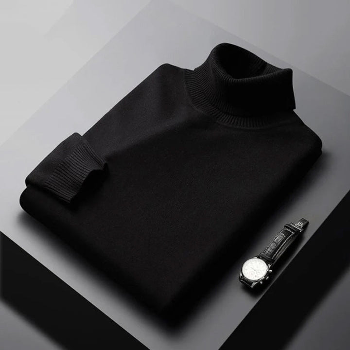Warme heren coltrui met geribbelde details en comfortabele colkraag, ideaal voor de herfst en winter.
