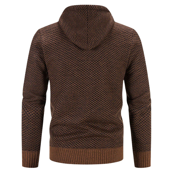 Warme heren hoodie met rits voor herfst & winter. Gebreid, modieus en comfortabel gevoerd voor dagelijks gebruik.