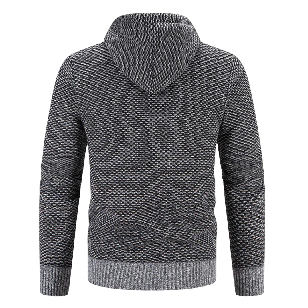 Casual heren gebreide hoodie met ritssluiting, warm gevoerd en comfortabel. Ideaal voor dagelijks gebruik.