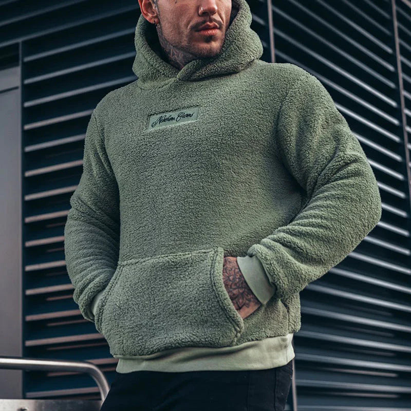 Comfortabele heren teddy hoodie in casual stijl. Zacht materiaal, ideaal voor jaarrond comfort.