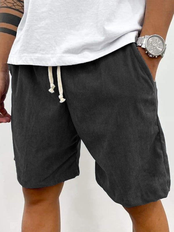 Comfortabele heren korte broek van corduroy met fijne ribstructuur, veelzijdig voor strand of stad.