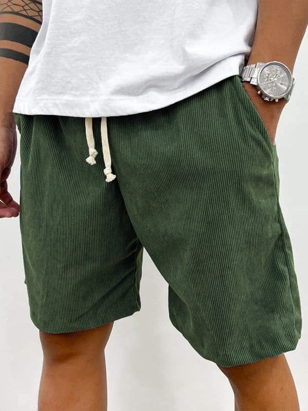 Trendy heren corduroy korte broek, ribstructuur en comfortabele pasvorm voor herenmode.