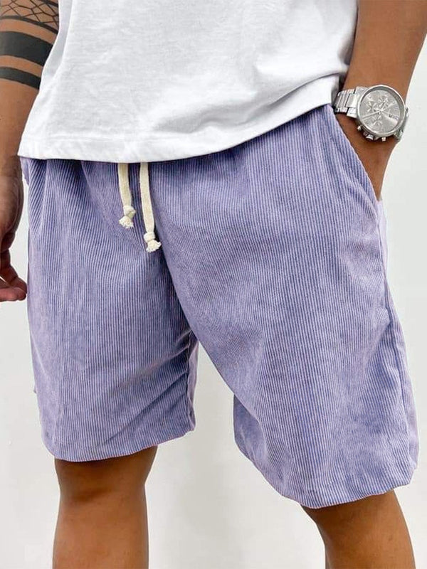 Duurzame heren corduroy shorts met ribstructuur, perfect als strandkleding of casual lente broek.