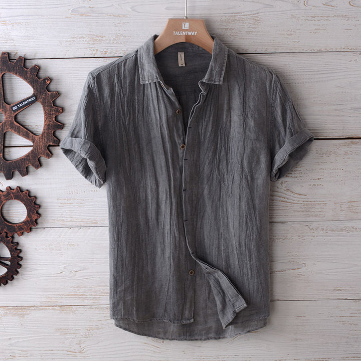 Modern heren overhemd voor de zomer, comfortabel en stijlvol, machinewasbaar, voor dagelijks casual of zakelijk gebruik.