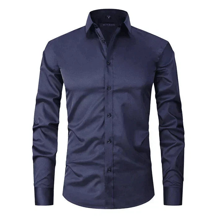 Veelzijdig heren overhemd met lange mouwen, tailored fit, geschikt voor smart-casual en zakelijk gebruik.
