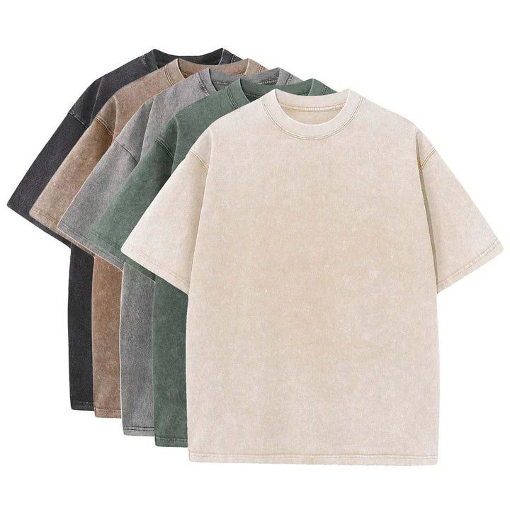Set van 5 oversized heren t-shirts, comfortabel en casual, ideaal voor lente en zomer.