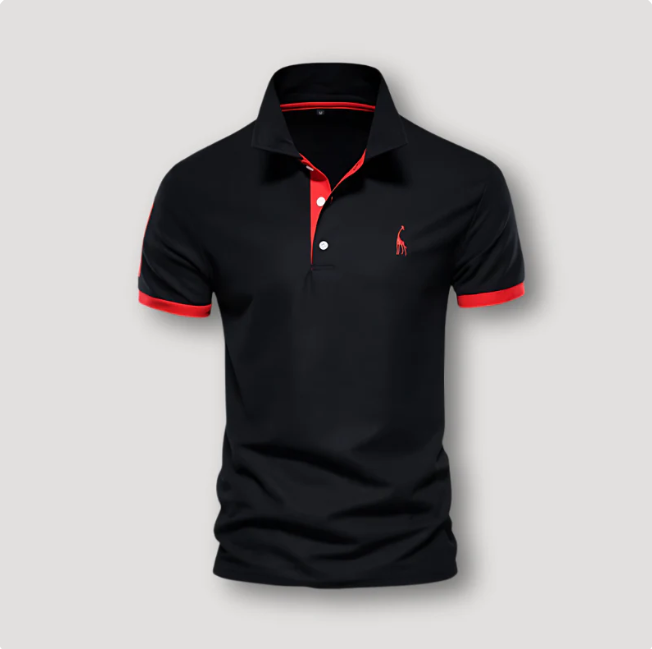 Donkerblauw heren polo shirt met korte mouwen, klassiek en stijlvol voor elke gelegenheid. Comfortabele pasvorm.