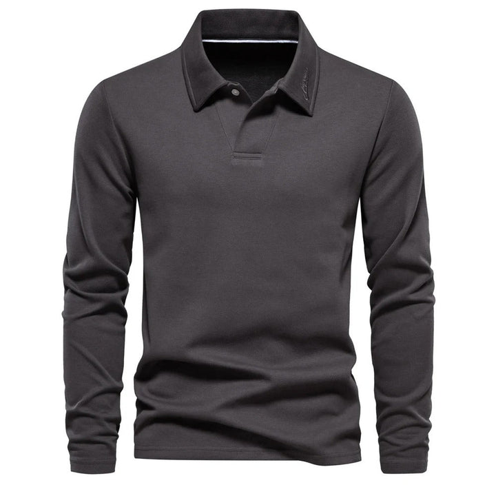 Tijdloos heren poloshirt met lange mouwen, klassiek model voor comfortabele en stijlvolle dagelijkse mode.